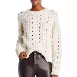 Derek Lam 10 Crosby Aitana lace up Wool Sweater size small ivory